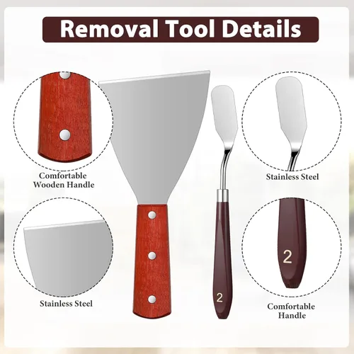 Vista 6 de Minatee Herramienta de espátula de impresora 3D, 5 piezas, accesorios de raspador de impresora 3D, kit de herramientas de extracción con agarre