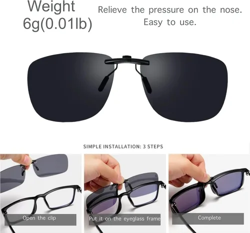 Vista 6 de Gafas de sol polarizadas con clip sobre gafas graduadas que no se levantan