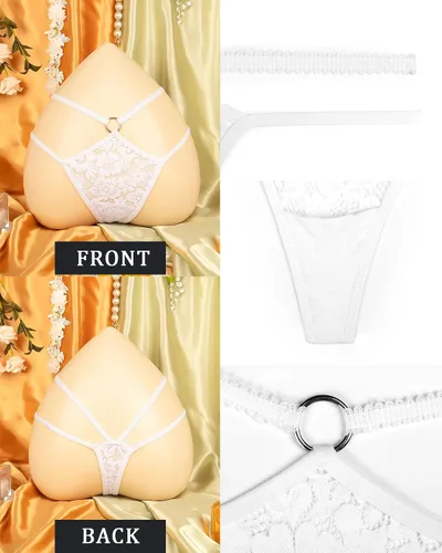 Vista 82 de Ropa interior con purpurina transpirable con encaje sexy para mujer