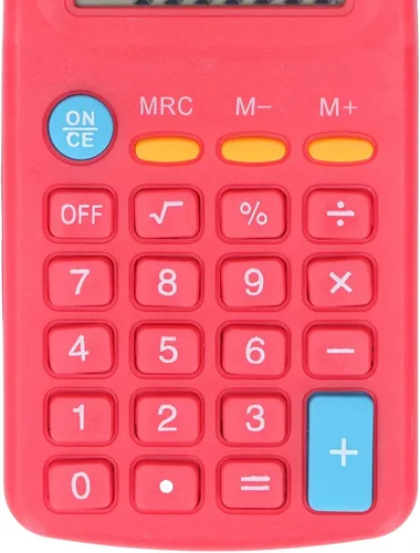 Vista 9 de Calculadoras, Pantalla clara Pequeña Calculadora Alimentada por Batería para Negocios para la Oficina para la Escuela rojo