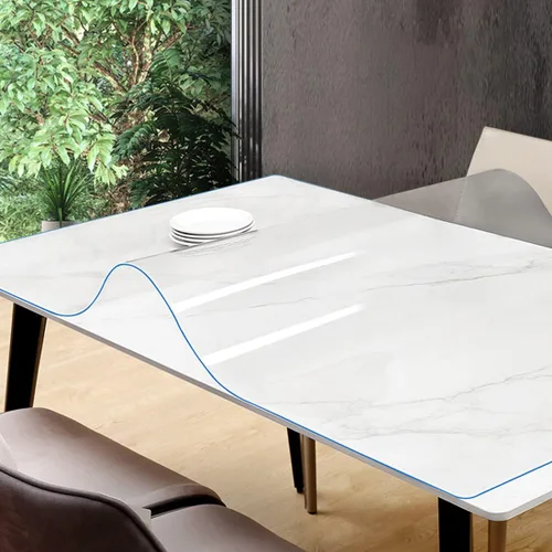 Vista 6 de Protector de mesa transparente de 381 x 381 mm y 1,5 mm de grosor, protector de mesa de vinilo, alfombrilla de escritorio de plástico para mesa