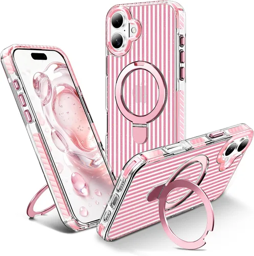 Vista 137 de Funda para iPhone 11 con soporte giratorio de 360°, color negro