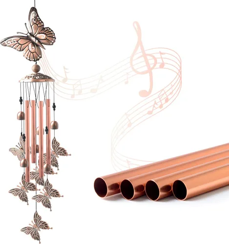 Vista 11 de JOBOSI Ramo de la madre, carillón de viento conmemorativo con tubo negro, regalos decorativos, adecuado para interiores y exteriores, perfecto