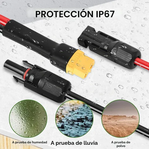 Vista 6 de MOOKEERF Cable de extensión solar a XT60 10AWG 3FT conector solar a XT60 Cable adaptador para panel solar a estación de energía portátil Generador