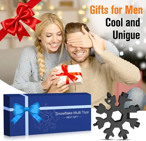 Vista 2 de Regalos navideños para hombres, multiherramienta de copo de nieve 18 en 1, regalos de elefante blanco para adultos, regalo de Navidad para hombres