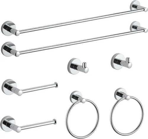 Vista 9 de BGL Juego de Accesorios de Baño Dorado Cepillado, Juego de Toallero de 4 Piezas