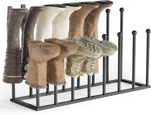Vista 7 de pickpiff Zapateros Independientes – Estante de metal negro para botas, organizador de zapatos para dormitorio universitario, armario, entrada