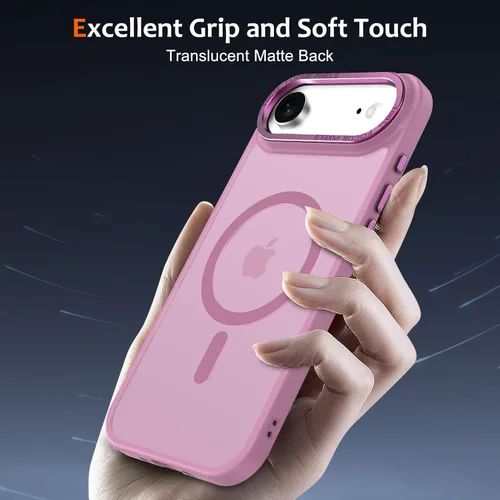 Vista 352 de Anuck - Funda magnética para iPhone 11 compatible con MagSafe, carcasa trasera mate translúcida dura, borde de TPU, delgada, resistente a impactos