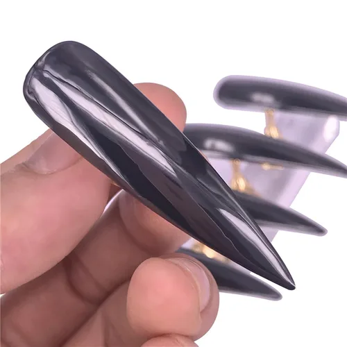 Vista 5 de Polvos holográficos de espejo para uñas, efecto dorado cromado, lentejuelas de polvo metálico puro, gel UV, pigmento de polvo cromado negro
