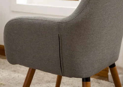 Vista 10 de Tuchico silla decorativa de tela contemporánea., Tela, Gris
