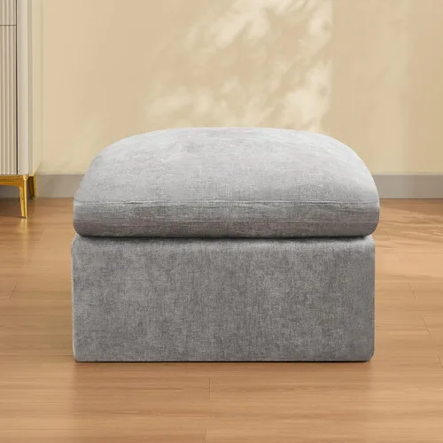 Vista 37 de WUTUTUEE Otomana Cloud de 33.5 pulgadas para sofá modular, cómodo reposapiés tapizado de felpilla con espuma viscoelástica, embalaje totalmente