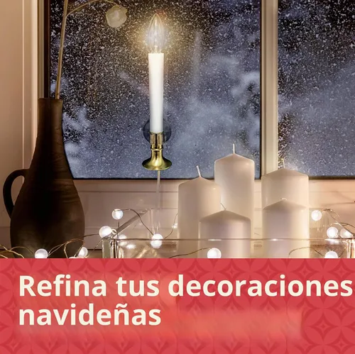 Vista 8 de Holiday Joy Velas de ventana con sensor de atardecer a amanecer con cable