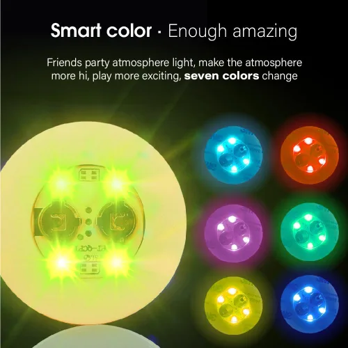 Vista 2 de Posavasos con luz LED, 12 posavasos iluminados, luz LED para botellas, 6 colores para barras y fiestas (boda) en varios colores y tamaños
