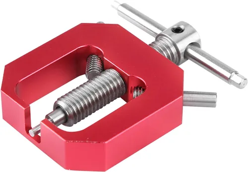 Vista 5 de Extractor de engranajes de motor, herramienta de extracción de engranajes de piñón de acero, accesorio de pieza RC para vehículos RC (rojo)