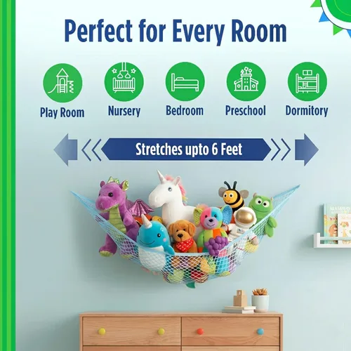 Vista 7 de Baby Buddy Red de almacenamiento de hamaca de animales de peluche, organizador de juguetes en esquina que ahorra espacio para guardería