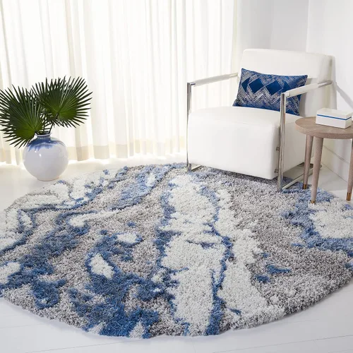 Vista 26 de SAFAVIEH Horizon Shag Collection - Alfombra decorativa, 2 x 3 pies, gris y azul, no desprende pelusa y de fácil cuidado, 2 pulgadas de grosor, ideal