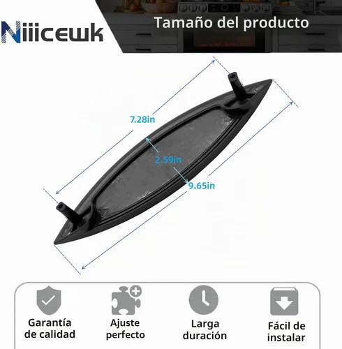 Vista 2 de 8559751 - Manija negra para puerta de secadora compatible con secadora de ropa Whirlpool Kenmore - Sustituye a 1063630 8519332