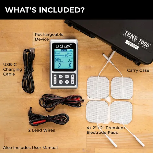 Vista 6 de TENS 7000 Unidad recargable Elite TENS Estimulador muscular y dispositivo de alivio del dolor, máquina TENS avanzada para dolor de espalda eficaz