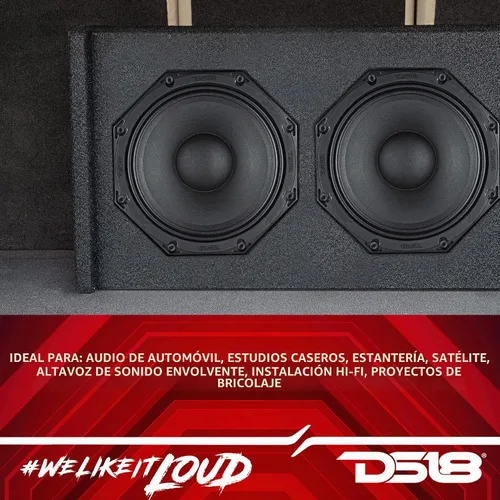 Vista 3 de DS18 10OCT500-8 PRO - Altavoz octágono de rango medio de 10 pulgadas, 1000 vatios máx. 500 vatios RMS 8 ohmios, audio de calidad premium