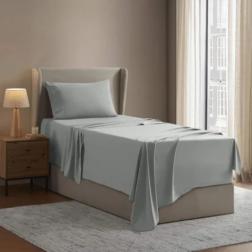 Vista 38 de Nestl - Juego de sábanas tamaño individual, sábanas de cama, color blanco, bolsillo profundo de 3 piezas 01-Blanco
