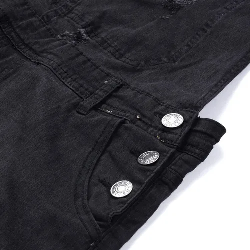 Vista 4 de Mono de mezclilla ajustado para hombre Monos Pantalones cortos Pantalones transpirables Dungarees