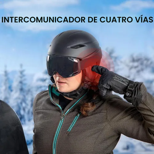 Vista 2 de Sena Snowtalk 2 - Auriculares Bluetooth universales para cascos de nieve con intercomunicador inalámbrico incorporado