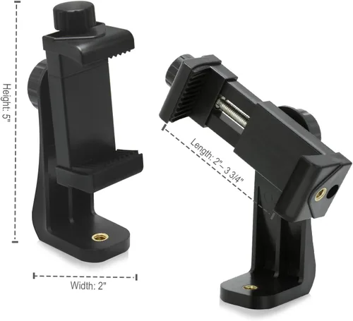 Vista 3 de AGG2452 - Adaptador universal de montaje en trípode para teléfono celular, soporte para teléfono inteligente y obturador remoto de fotos, compatible