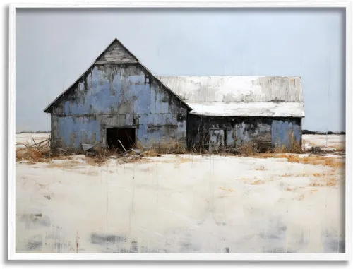 Vista 10 de Stupell Industries Arte giclée enmarcado de granero de invierno por Ray Powers