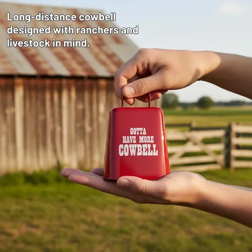 Vista 3 de Bevin Bells "Gotta Have More Cowbell" (X-Pequeño) Campana de Vaca de Kentucky con Color Cobre Hecha de Acero Fabricantes de Ruido Fuerte