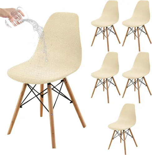 Vista 53 de HAOYONG Fundas para silla de comedor modernas de mediados de siglo, funda estampada para silla sin brazos, fundas elásticas para cocina, oficina
