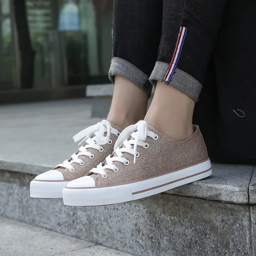 Vista 6 de ANQILA - Zapatos de lona con cordones para mujer, antideslizantes, de estilo informal y a la moda, zapatos ligeros, transpirables, de caña baja