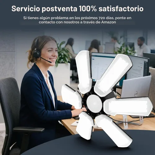 Vista 6 de TANBABY Paquete de 1 luz LED de garaje, luz de techo deformable, 15000LM