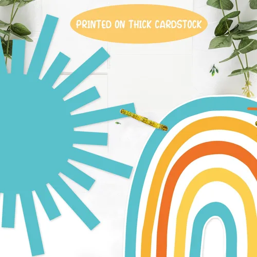 Vista 5 de Cartel para baby shower con texto en inglés «Here Comes The Son» «Here Comes The Sun», decoración para baby shower, 3 piezas, decoración de fiesta