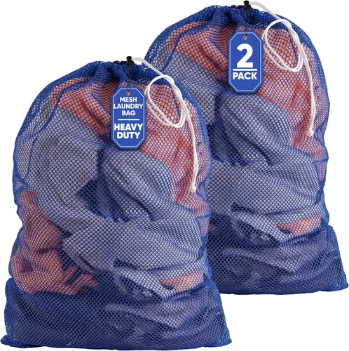 Vista 16 de Bolsa de lavandería de malla XL de Handy Laundry - Duradera, lavable a máquina con cierre de cordón seguro - Perfecta para dormitorios Negro