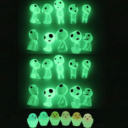 Vista 9 de Accesorios de jardín de hadas, rellenos de huevos de Pascua que brillan en la oscuridad, decoración de extraterrestres en miniatura para micro