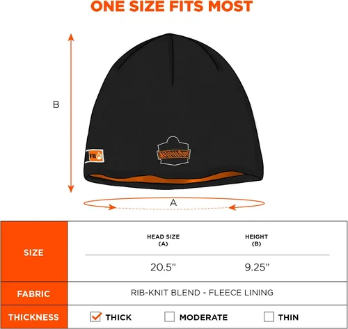 Vista 5 de Ergodyne N-Ferno 6816 - Gorro de punto reversible térmico
