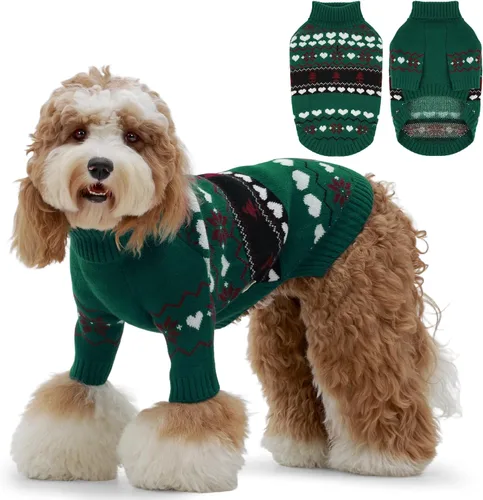 Vista 98 de IECOii Suéter de perro salchicha de cuello alto para perros pequeños, medianos y hembras, elástico y transpirable, abrigo de punto cálido, para Negro