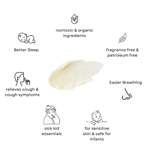 Vista 6 de Irene Organics Exfoliante orgánico para el pecho de vapor para bebés, hecho con ingredientes no tóxicos, bálsamo orgánico para aliviar la tos