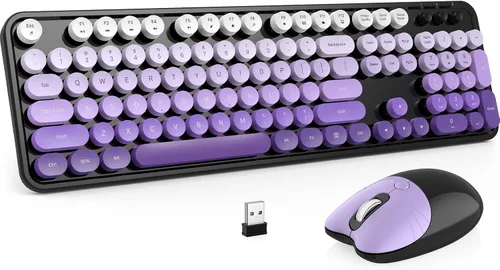 Vista 10 de MOFII Combo de teclado y mouse ergonómicos inalámbricos, teclado curvado dividido con reposamuñecas (comodidad durante todo el día) + mouse óptico