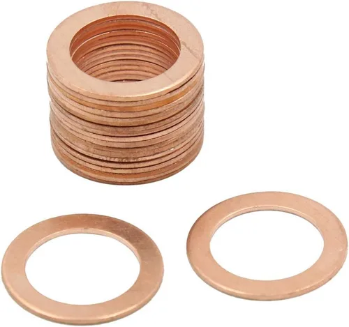 Vista 21 de X AUTOHAUX Anillo de sellado plano de cobre métrico M6 x 0.354 in x 0.039 in para tuerca de tornillo
