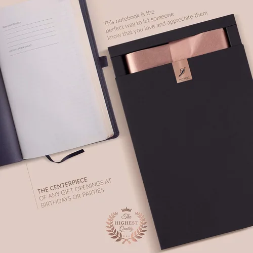Vista 4 de Diario de escritura exclusivo para mujeres y hombres - Hecho a mano en Italia con papel marfil - Cuaderno de viaje en blanco para notas diarias
