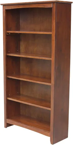 Vista 10 de Estantería Shaker de madera maciza, 36" de alto, color blanco