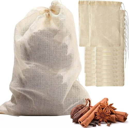 Vista 9 de MyLifeUNIT Bolsa de sopa, bolsa de malla de algodón para tamaño grande 10" x 12", juego de 4