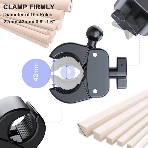Vista 3 de Timewall - Soporte universal para teléfono con abrazadera, soporte universal para iPad iPhone para bicicleta giratoria, bicicleta estática