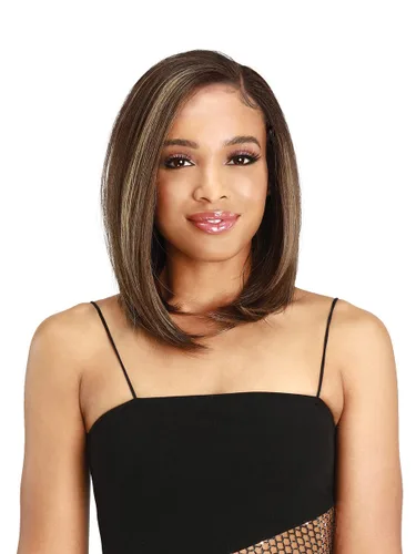 Vista 2 de Zury Sis - Peluca de cabello sintético impecable con solución de línea capilar natural HD con encaje frontal - LF FANY (color: jengibre FFT)
