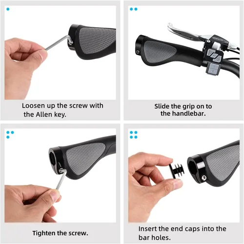 Vista 7 de Addmotor Agarres para manillar de bicicleta, protección de muñeca, textura suave, material de poliuretano, apto para manillar de bicicleta de 0.874
