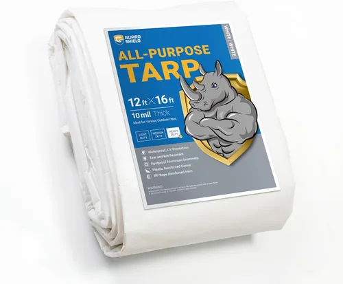 Vista 155 de GUARD SHIELD - Lona resistente, impermeable, de polietileno, gruesa, resistente a los rayos ultravioleta, con ojales, para exteriores, 6 x 8 pies