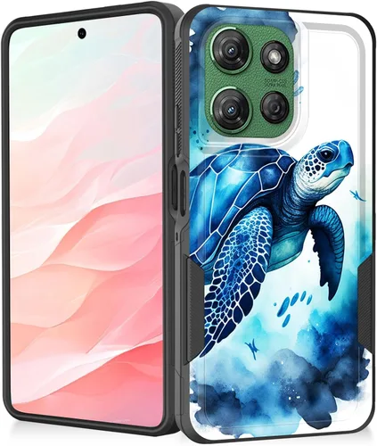 Vista 86 de Funda para Moto G Play 4G 2024, resistente de doble capa híbrida de policarbonato duro, goma suave, a prueba de golpes, funda protectora resistente