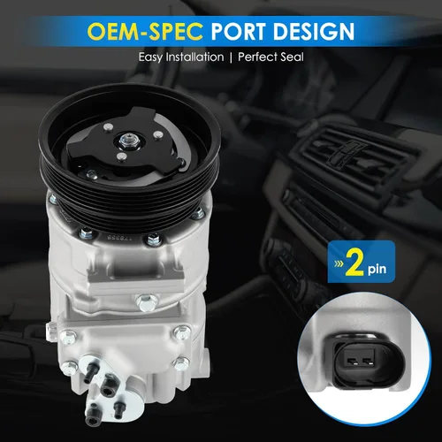 Vista 6 de Compresor de aire acondicionado para Volkswagen Jetta Passat Golf Beetle Cabrio R32 Rabbit, para Audi TT RS Quattro Compresor de CA de repuesto