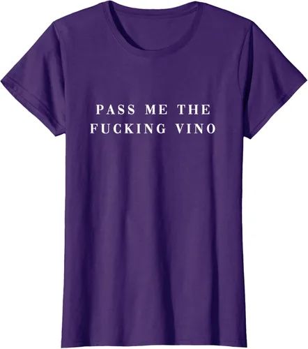 Vista 10 de Pásame el maldito Vino. Camiseta divertida con texto en inglés «Wine nice lettering AM PM Fun»